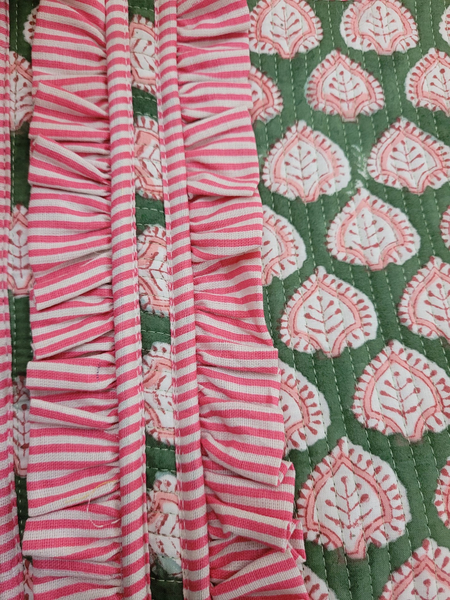Pink Leaf Quilted Tote