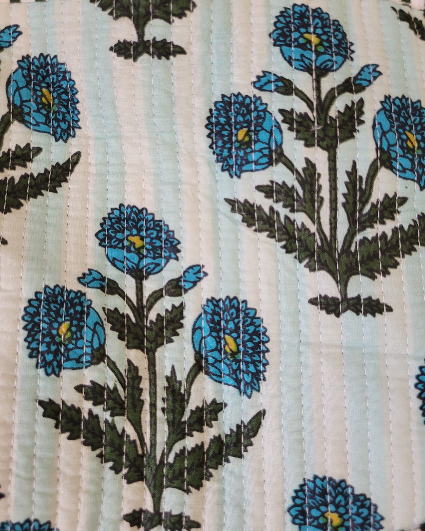 Blue Bloom Quilted Tote