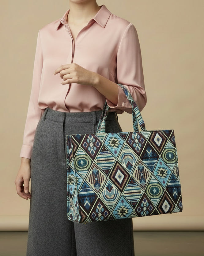 Tribal Mosaic Jacquard Tote