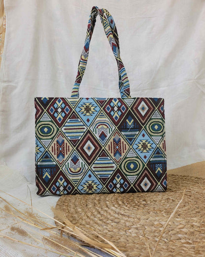 Tribal Mosaic Jacquard Tote