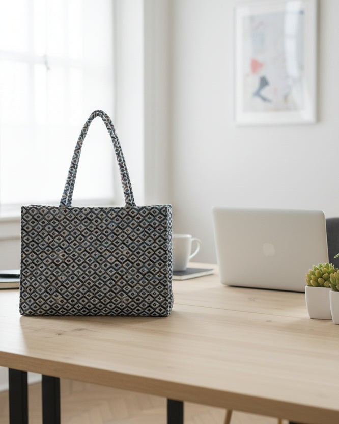 Heritage Lattice Jacquard Tote