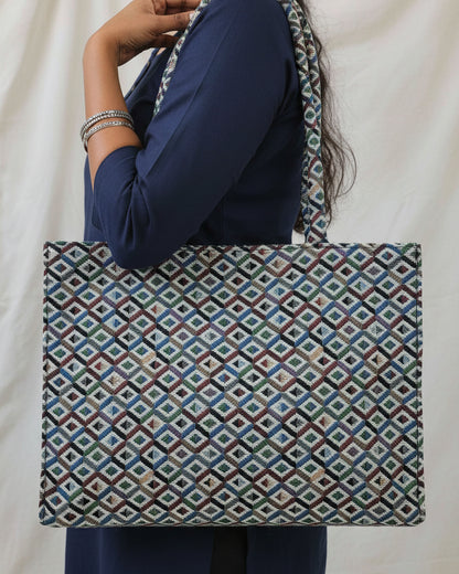 Heritage Lattice Jacquard Tote