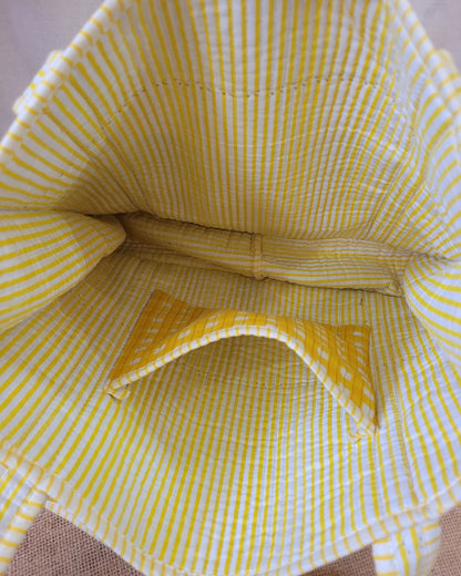 Sunshine Check Quilted Tote