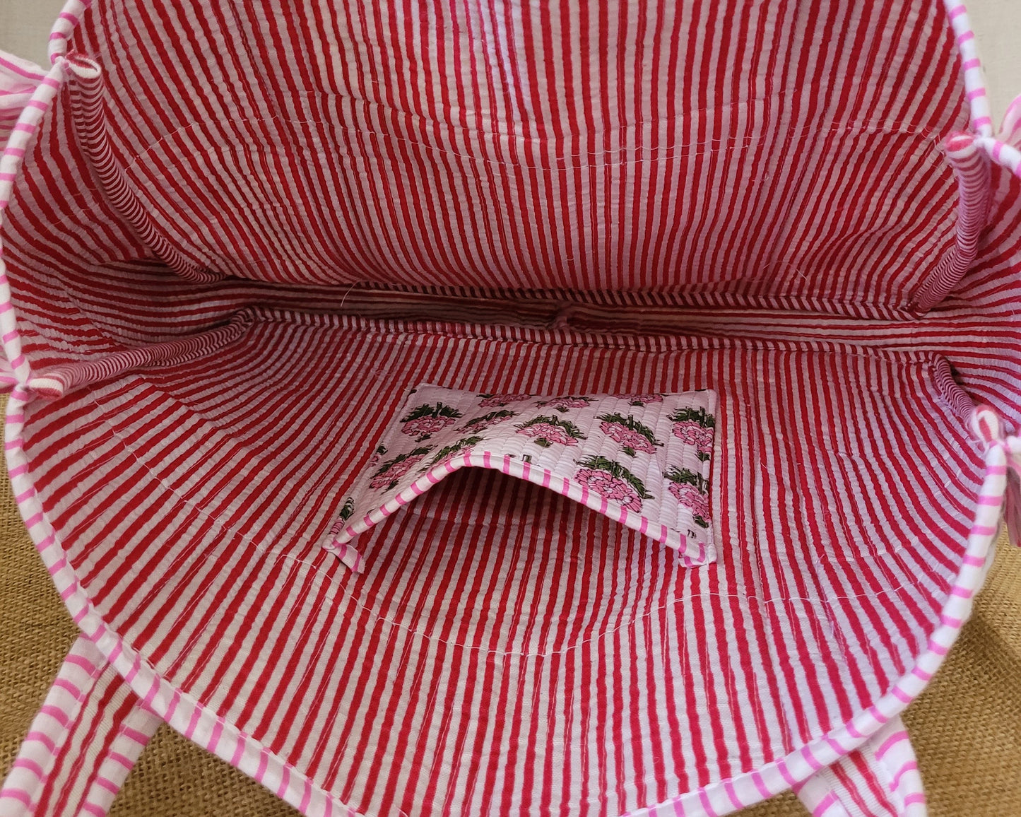 Pink Bloom Quilted Tote