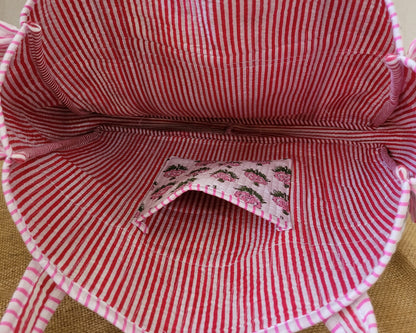 Pink Bloom Quilted Tote