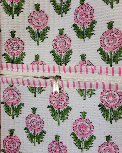 Pink Bloom Quilted Tote