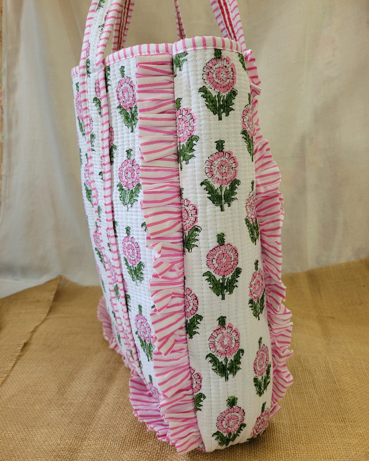 Pink Bloom Quilted Tote