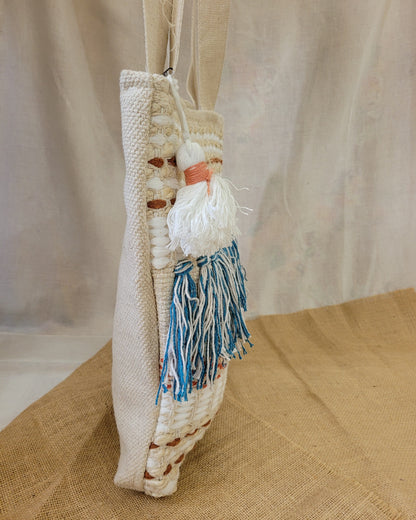 Azure Fringe Handloom Tote