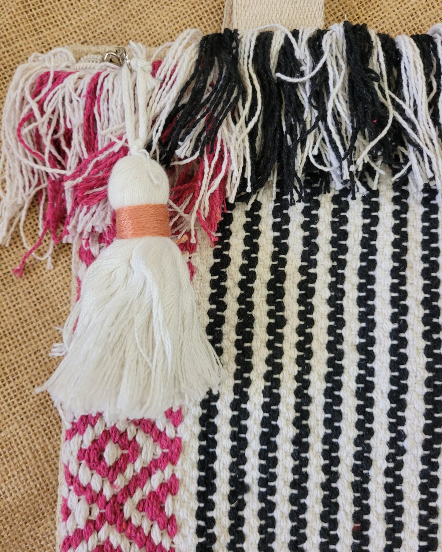 Monochrome Pink Handloom Tote