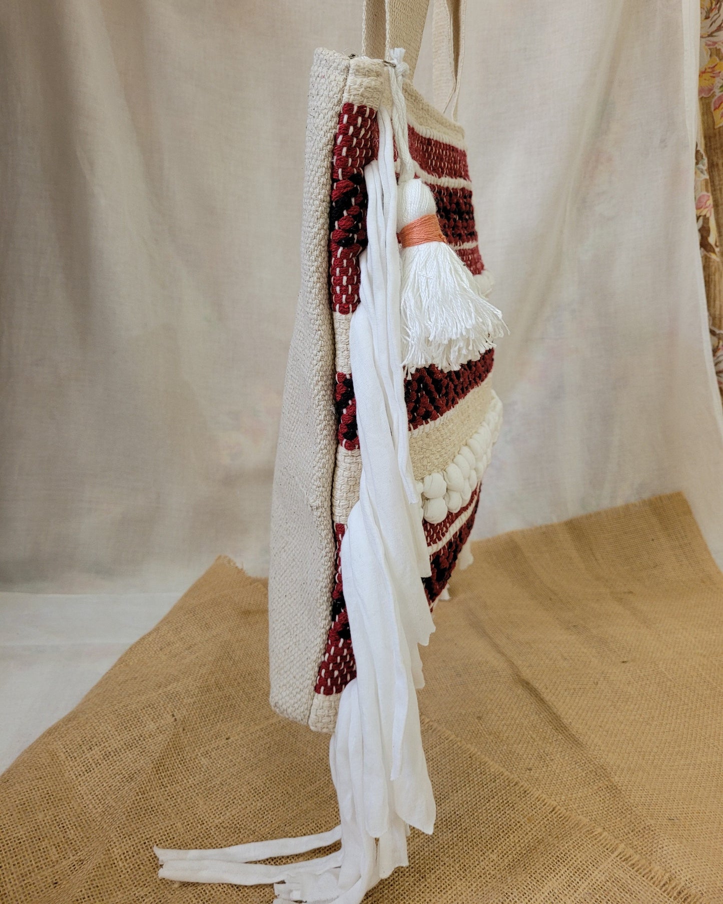 Rust Stripe Handloom Tote