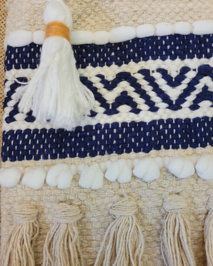 Indigo Fringe Handloom Tote