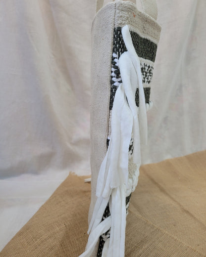 Olive Weave Fringe Handloom Tote