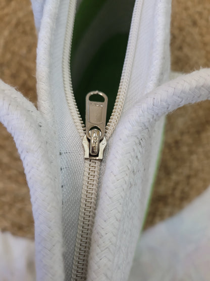 Lime Stripe Jute Rope Tote