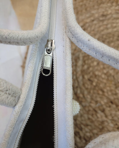 Ivory Sand Jute Rope Tote
