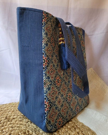 Blue Ajrakh Tote
