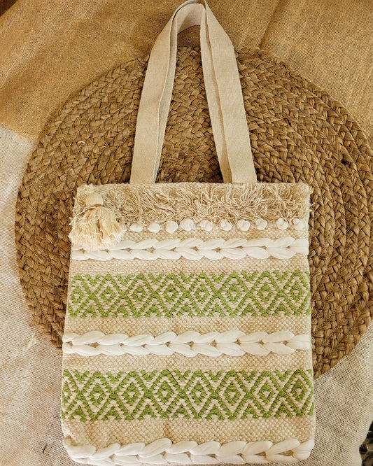 Sage Weave Handloom Tote