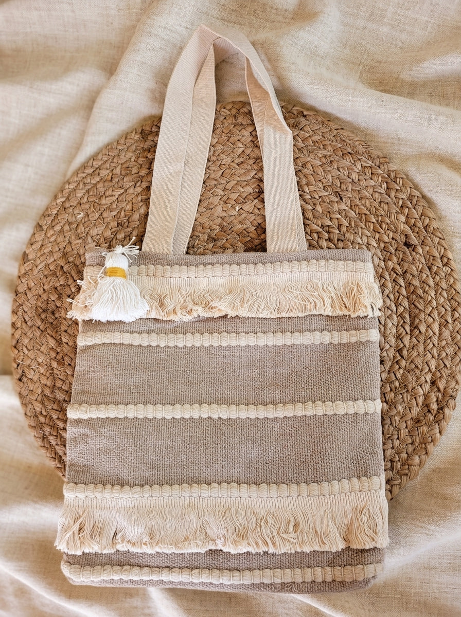 Linen Stripe Handloom Tote