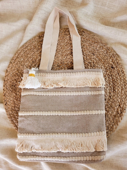Linen Stripe Handloom Tote