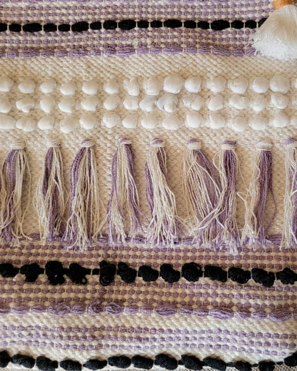 Lavender Fringe Handloom Canvas Tote
