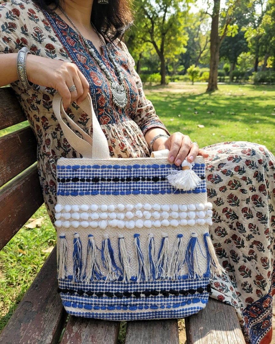 Royal Fringe Handloom Tote