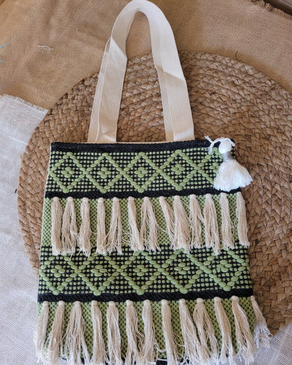 Sage Geo Handloom Tote