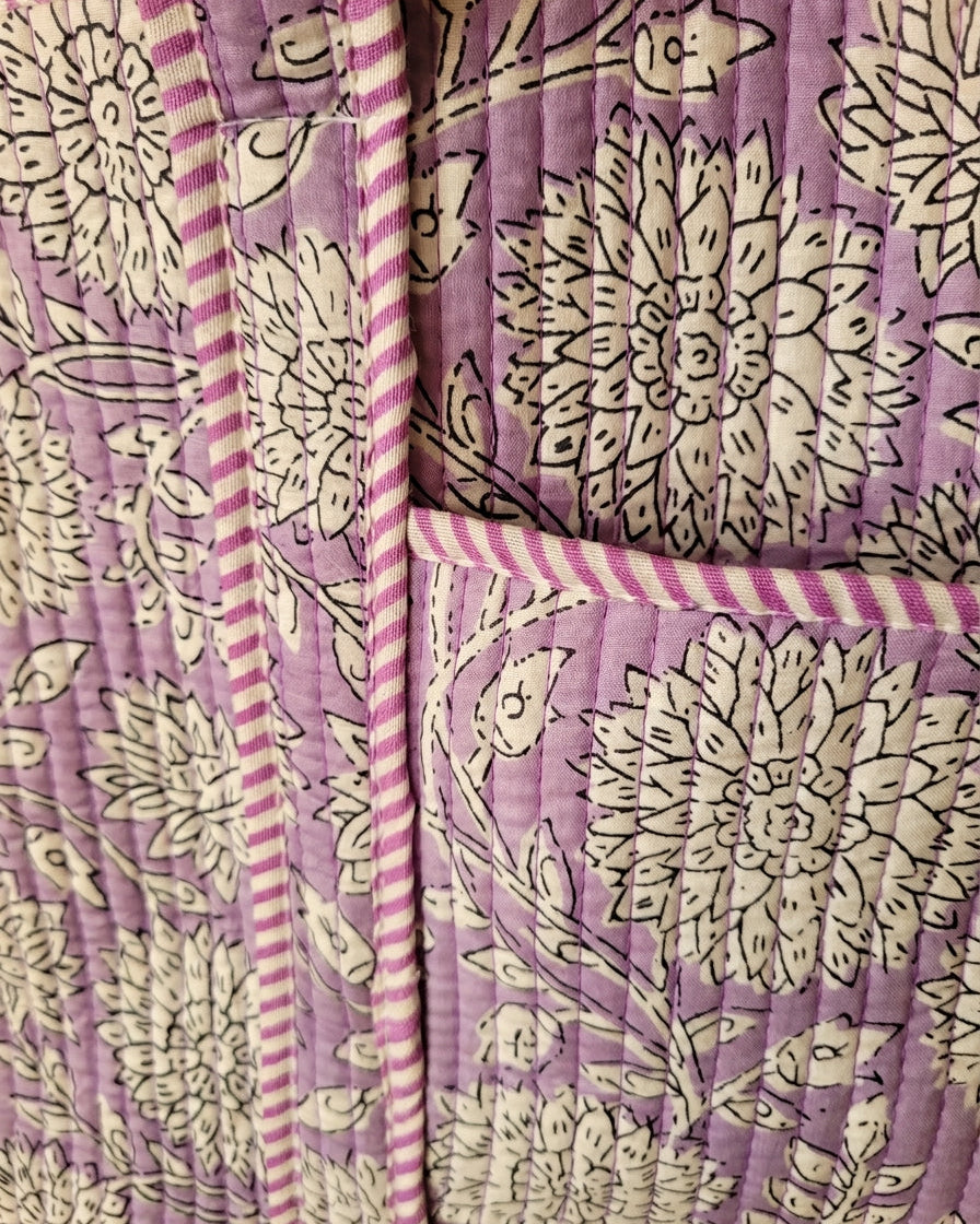 Lavender Bloom Quilted Tote