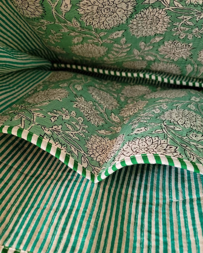 Mint Bloom Quilted Tote