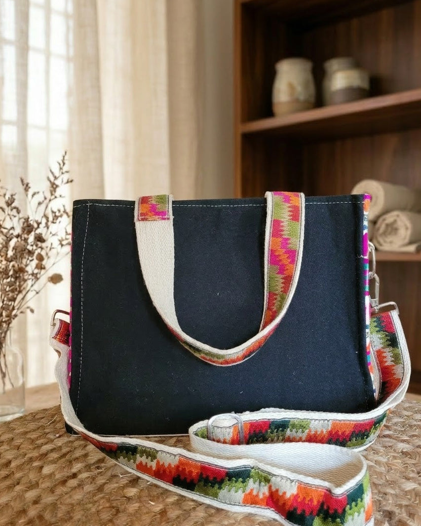 Geo Stitch Box Tote