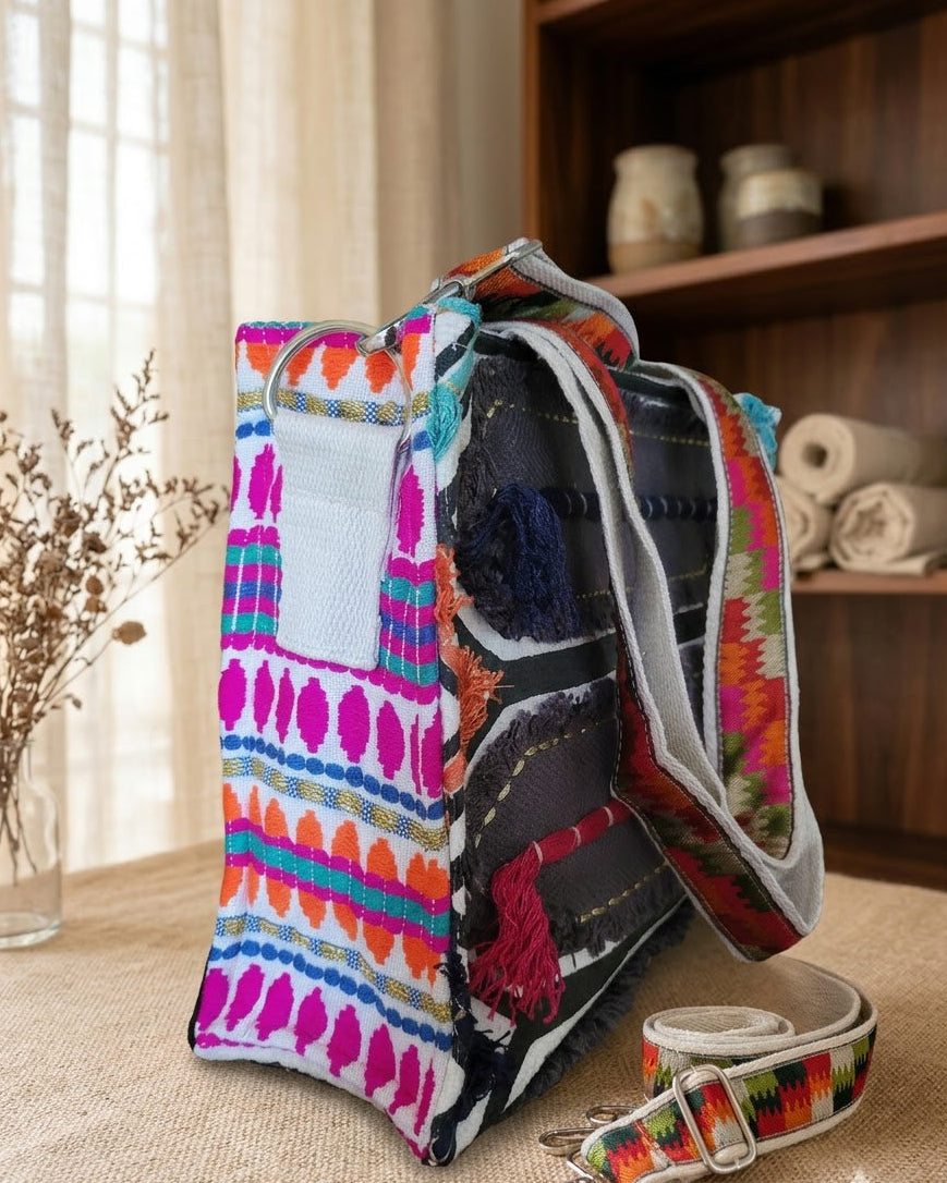 Geo Stitch Box Tote
