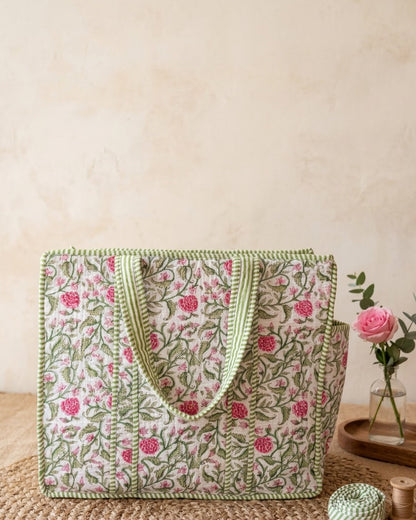 Green Bloom Bottle Tote