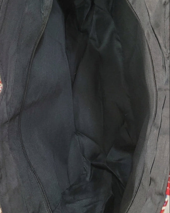 Black Ajrakh Patchwork Tote