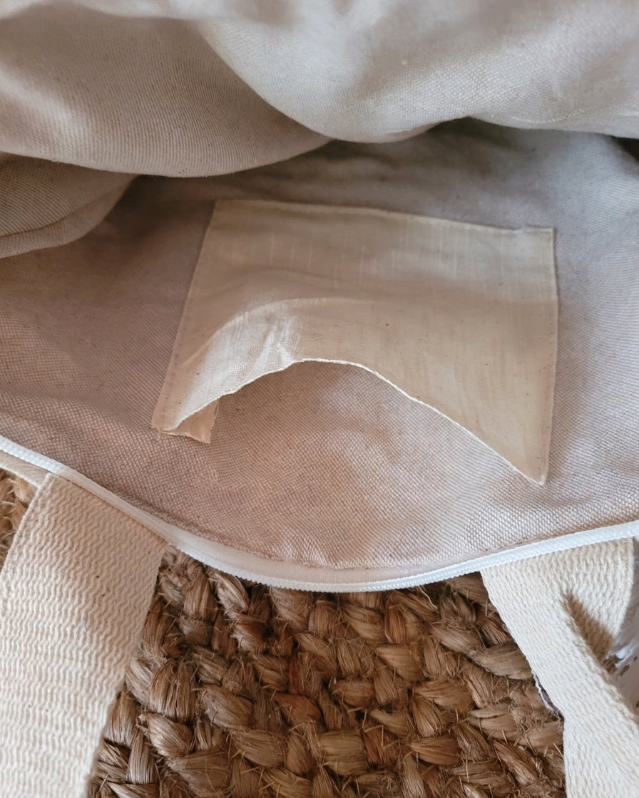 Ivory Fringe Handloom Canvas Tote