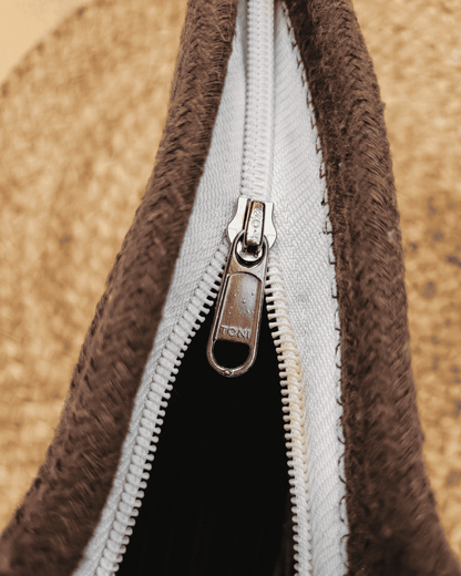 Cocoa Stripe Jute Rope Tote