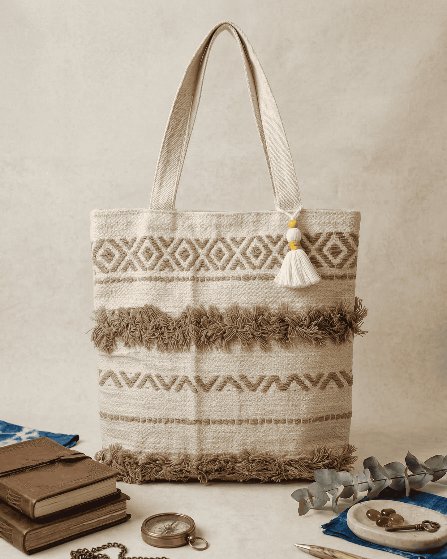 Earthline Fringe Handloom Tote