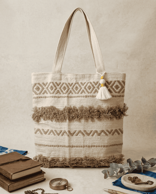 Earthline Fringe Handloom Tote