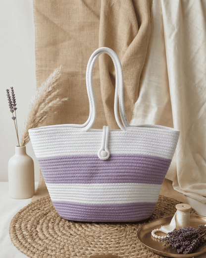 Lavender Jute Rope Tote