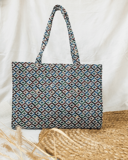 Heritage Lattice Jacquard Tote