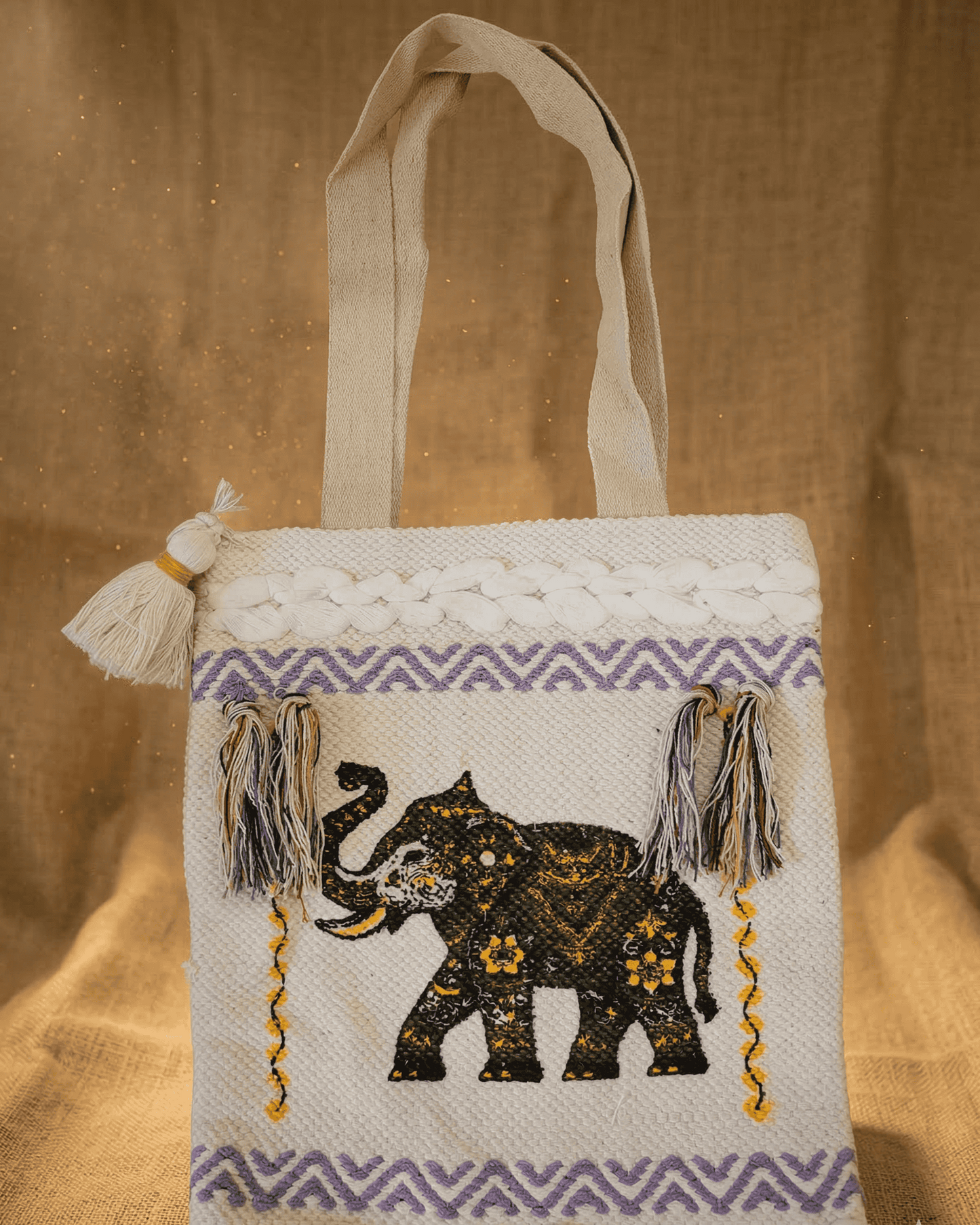 Elephant Motif Dari Tote