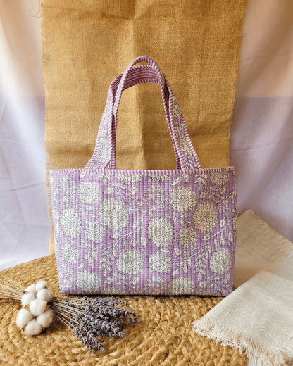 Lavender Bloom Quilted Tote