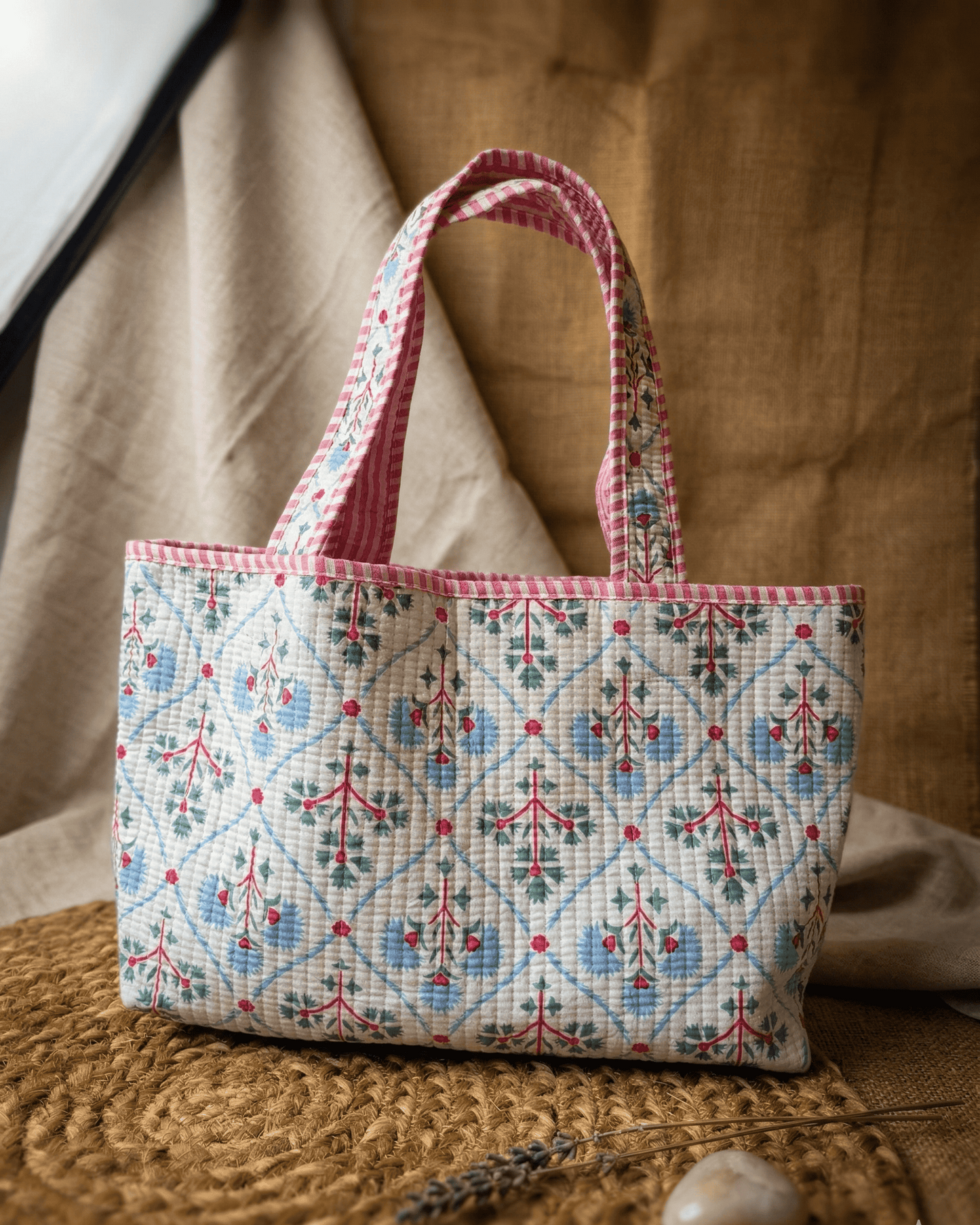 Blush Bloom Quilted Tote