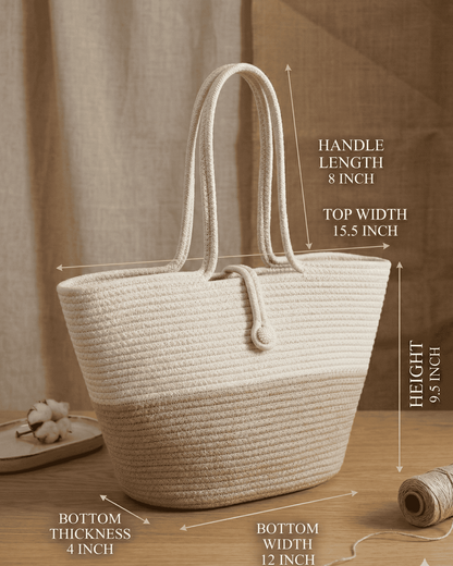 Ivory Sand Jute Rope Tote