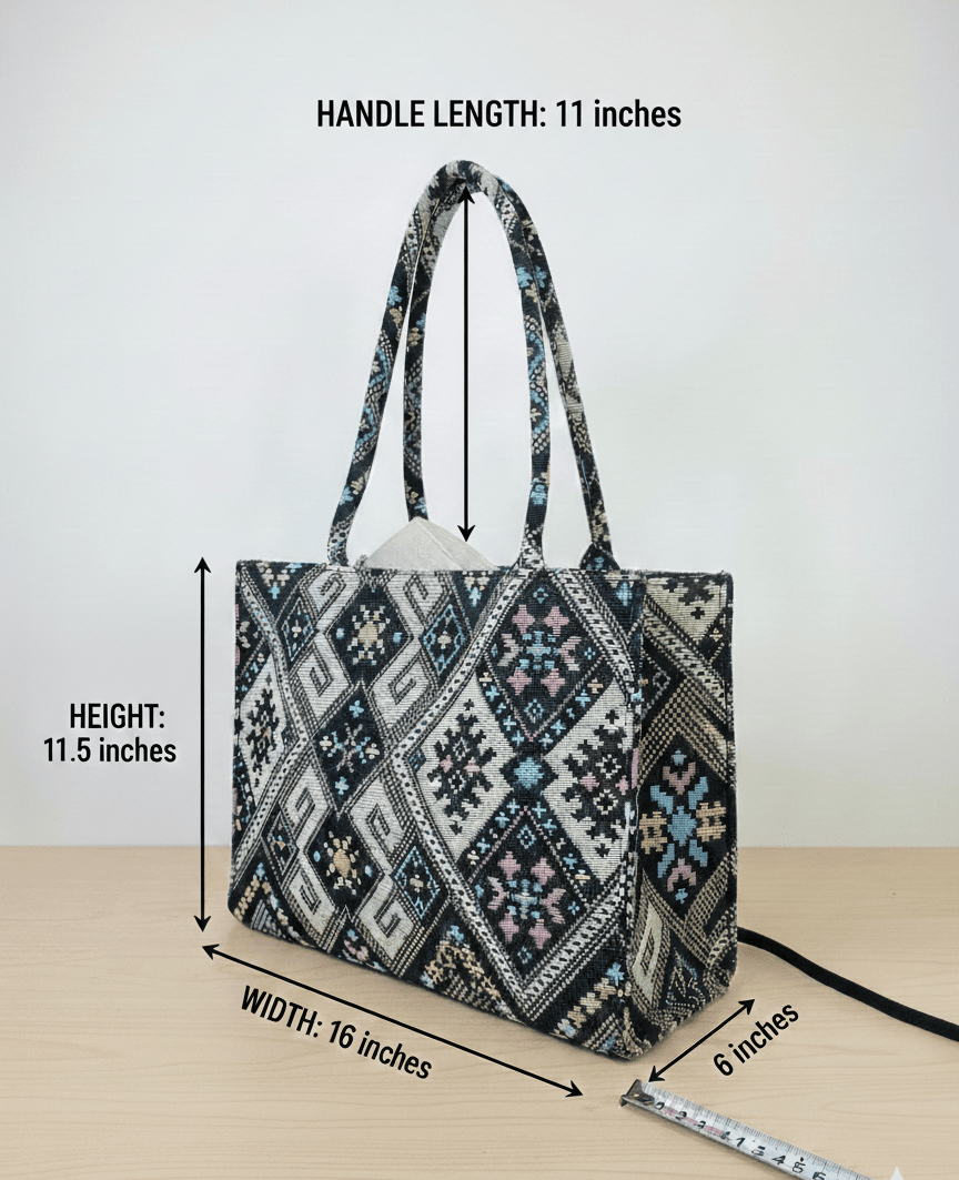Midnight Heritage Jacquard Tote