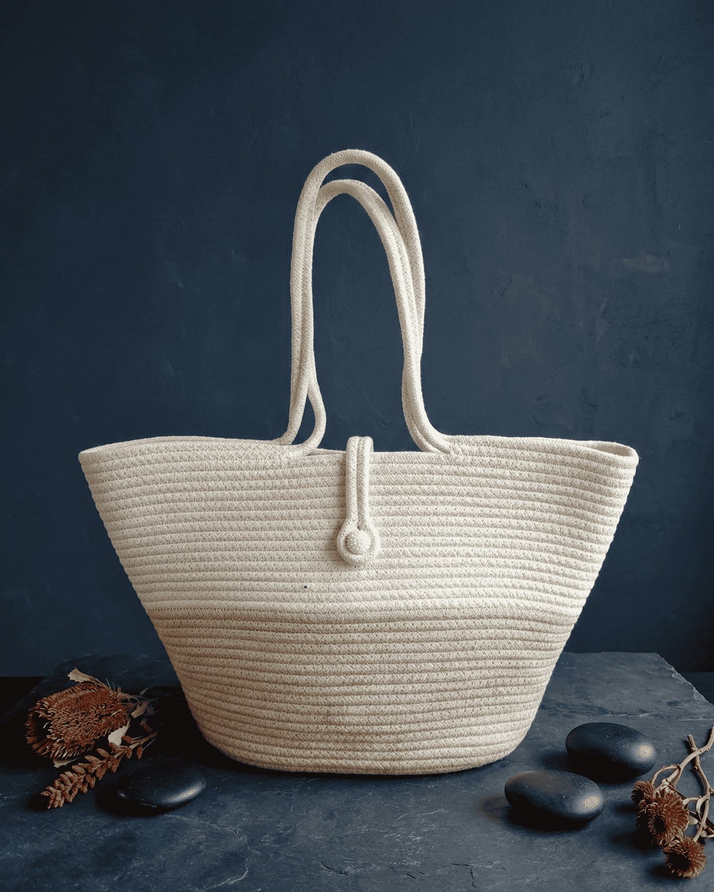 Ivory Sand Jute Rope Tote