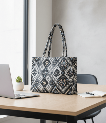 Midnight Heritage Jacquard Tote