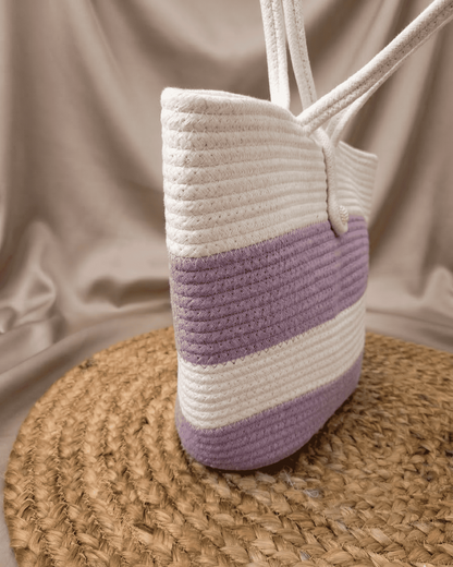 Lavender Jute Rope Tote