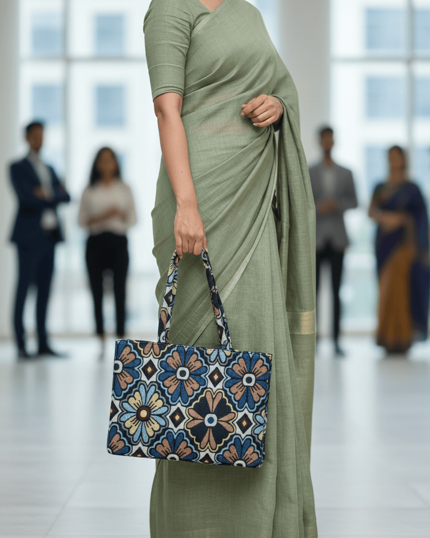 Midnight Bloom Jacquard Tote