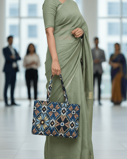 Midnight Bloom Jacquard Tote
