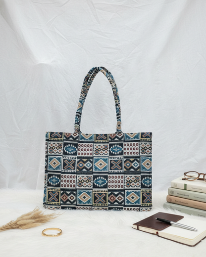 Midnight Geo Jacquard Tote