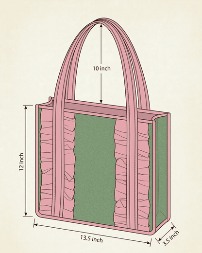 Pink Leaf Quilted Tote