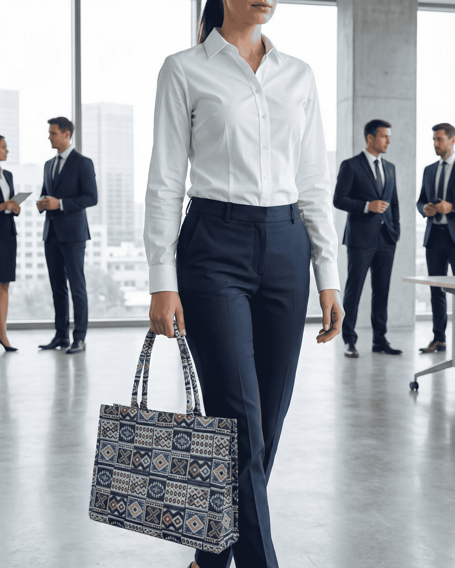 Midnight Geo Jacquard Tote